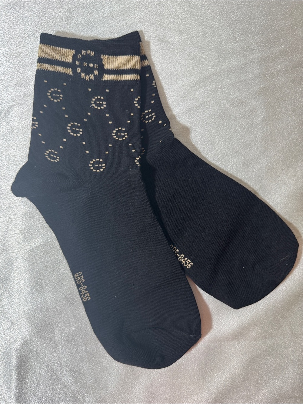 New! Gucci Black Ankle Socks with Gold Dot Pattern - Men's